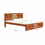 King Size Bed Without Storage (78x72) Double Bed King Size Cot for Bedroom (Natural Finish) - Image 4