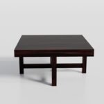 Coffee Table with 4 Stool | Square Centre Table with Stool | Center Table with 4 Stools for Living Room|Patio Table with 4 Puffy for Home| wallnut Finish, Pre Assembled - Image 4