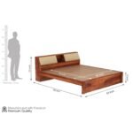 Bed with Headboard & Box Storage - Handcrafted Wooden Bed for Bedroom - Ideal for Home (Cocoon Without Storage, Queen) - Image 2