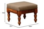 Nesting Coffee Table with 2 Cushion Stool Honey Oak Finish Living Room Furniture - Image 4