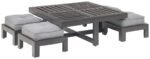 Coffee Table with 4 Stool | Square Centre Table with Stool | Center Table with 4 Stools for Living Room | Patio Table with 4 Puffy for Home | Black, Pre Assembled - Image 4