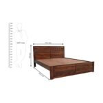Amara Sheesham Wood(Rosewood) Queen Bed in Honey Colour - Image 2