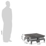 Coffee Table with 4 Stool | Square Centre Table with Stool | Center Table with 4 Stools for Living Room | Patio Table with 4 Puffy for Home | Black, Pre Assembled - Image 2