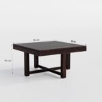 Coffee Table with 4 Stools | Square Centre Table with Stool | Dark Walnut, Pre Assembled - Image 5