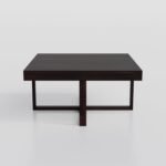 Coffee Table With 4 Stool | Square Centre Table With Stool | Center Table With 4 Stools For Living Room | Patio Table With 4 Puffy For Home | Walnut Finish, Pre Assembled - Image 7