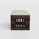 Coffee Table with 4 Stools | Square Centre Table with Stool | Dark Walnut, Pre Assembled - Image 4