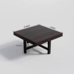 Coffee Table with 4 Stool | Square Centre Table with Stool | Center Table with 4 Stools for Living Room|Patio Table with 4 Puffy for Home| wallnut Finish, Pre Assembled - Image 3