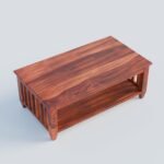 Centre Table, Coffee Table For Living Room, Wooden Sofa Center Table With Shelf Storage for Home & Office | Rosewood, Honey Finish, Pre Assembled & Ready To Use - Image 5