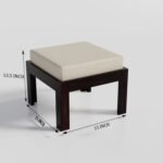Coffee Table with 4 Stool | Square Centre Table with Stool | Center Table with 4 Stools for Living Room|Patio Table with 4 Puffy for Home| wallnut Finish, Pre Assembled - Image 5