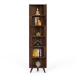 Corner Shelf Bookshelf Cabinet Book Rack Organizer with Shelves for Storage Décor Display Cabinet Floor Standing for Living Room Home Library (Brown Maple) - Image 5