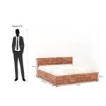 King Size Bed with Box Storage | Wooden Double Bed Cot Palang Furniture for Bedroom Living Room and Home (Honey Finish) - Image 2