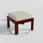 Coffee Table with 4 Stool | Square Centre Table with Stool | Center Table with 4 Stools for Living Room | Patio Table with 4 Puffy for Home | Espresso Finish - Image 5