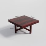 Coffee Table with 4 Stool | Square Centre Table with Stool | Center Table with 4 Stools for Living Room | Patio Table with 4 Puffy for Home | Espresso Finish - Image 3