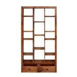 Bookshelf for Home Library | Book Shelves Open Bookcase Multiple Shelf Books Rack with 2 Storage Drawers for Office & Home (Natural Brown) - Image 3