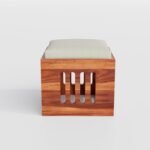 Coffee Table with 4 Stool | Square Centre Table with Stool | Center Table with 4 Stools for Living Room | Patio Table with 4 Puffy for Home | Honey Finish, Pre Assembled - Image 4