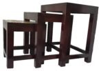 Ceramic Tile Nested Table/Nesting Table Set of 3 / Wooden Nesting Stool/Nested Stool Set - Image 4