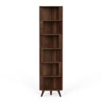 Corner Shelf Bookshelf Cabinet Book Rack Organizer with Shelves for Storage Décor Display Cabinet Floor Standing for Living Room Home Library (Brown Maple) - Image 3