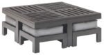 Coffee Table with 4 Stool | Square Centre Table with Stool | Center Table with 4 Stools for Living Room | Patio Table with 4 Puffy for Home | Black, Pre Assembled - Image 3