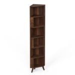 Corner Shelf Bookshelf Cabinet Book Rack Organizer with Shelves for Storage Décor Display Cabinet Floor Standing for Living Room Home Library (Brown Maple) - Image 4
