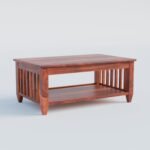 Centre Table, Coffee Table For Living Room, Wooden Sofa Center Table With Shelf Storage for Home & Office | Rosewood, Honey Finish, Pre Assembled & Ready To Use - Image 3