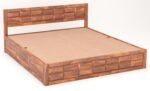 King Size Bed with Box Storage | Wooden Double Bed Cot Palang Furniture for Bedroom Living Room and Home (Honey Finish) - Image 3