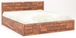 King Size Bed with Box Storage | Wooden Double Bed Cot Palang Furniture for Bedroom Living Room and Home (Honey Finish) - Image 7