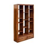 Bookshelf for Home Library | Book Shelves Open Bookcase Multiple Shelf Books Rack with 2 Storage Drawers for Office & Home (Natural Brown) - Image 6