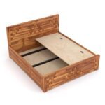 Wood King Size Bed with Box Storage for Bedroom Living Room | Solid Wood Bed Hotel | Rosewood Palang Cot | Double Bed (Honey, King Size) - Image 7