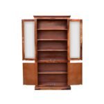 Crockery Cabinet with 2 Glass Doors | Wooden Wardrobe Kitchen Cabinet with 6 Shelves Storage | Bookcase for Living Room, Bedroom & Office | Honey Finish - Image 5