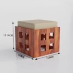 Coffee Table with 4 Stool | Square Centre with Stools | for Living Room Honey Finish, Pre Assembled - Image 2