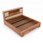 King Size Bed with Storage for Bedroom - Wooden King Size Cot Bed - Double Bed with Headboard Storage Furniture for Home (Teak Finish) - Image 8