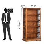 Bookshelf | Book Shelf Cabinet for Home & Office Living Room | Pre Assembled Semi Open Bookshelf (Honey Finish) - Image 2