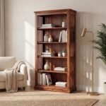 Bookshelf | Book Cabinet 5 Tier Books Rack for Study Room Multipurpose Open Shelf for Home, Office, School (Natural Finish)
