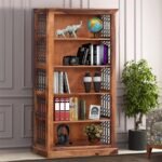 Bookshelf | Book Shelf Cabinet for Home & Office Living Room | Pre Assembled Semi Open Bookshelf (Honey Finish)