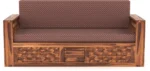 3 Seater Sofa Cums Bed with Mattresses for Home Living Room 3 Seater Double Solid Wood Pull Out Sofa Cum Bed (Finish Color - Honey B Delivery Condition - DIY(Do-It-Yourself)) - Image 3
