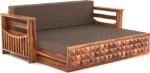 Sofa Cum Bed with Mattresses for Home Living Room 3 Seater Double Solid Wood Pull Out Sofa Cum Bed (Finish Color - Honey F Delivery Condition - DIY(Do-It-Yourself)) - Image 7