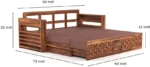 3 Seater Sofa Cums Bed with Mattresses for Home Living Room 3 Seater Double Solid Wood Pull Out Sofa Cum Bed (Finish Color - Honey B Delivery Condition - DIY(Do-It-Yourself)) - Image 2