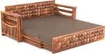 Sofa Cum Bed with Mattresses for Home Living Room 3 Seater Double Solid Wood Pull Out Sofa Cum Bed (Finish Color - Honey F Delivery Condition - DIY(Do-It-Yourself)) - Image 6