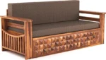 Sofa Cum Bed with Mattresses for Home Living Room 3 Seater Double Solid Wood Pull Out Sofa Cum Bed (Finish Color - Honey F Delivery Condition - DIY(Do-It-Yourself)) - Image 4