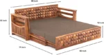 Sofa Cum Bed with Mattresses for Home Living Room 3 Seater Double Solid Wood Pull Out Sofa Cum Bed (Finish Color - Honey F Delivery Condition - DIY(Do-It-Yourself)) - Image 2