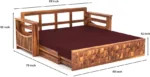 3 Seater Sofa Cums Bed with Mattresses for Home Living Room 3 Seater Double Solid Wood Pull Out Sofa Cum Bed (Finish Color - Honey A Delivery Condition - DIY(Do-It-Yourself)) - Image 2