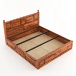 King Size Bed/Cot For BedRoom/Guest Room/Hotel King Box Bed/Cot Solid Wood King Box Bed, 187.96 cm x 210.82 cm (6.17 ft x 6.92 ft) (Finish Color - Honey, - Image 5