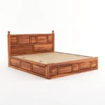 King Size Bed/Cot For BedRoom/Guest Room/Hotel King Box Bed/Cot Solid Wood King Box Bed, 187.96 cm x 210.82 cm (6.17 ft x 6.92 ft) (Finish Color - Honey, - Image 4