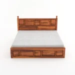 King Size Bed/Cot For BedRoom/Guest Room/Hotel King Box Bed/Cot Solid Wood King Box Bed, 187.96 cm x 210.82 cm (6.17 ft x 6.92 ft) (Finish Color - Honey, - Image 7