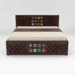 King Size BED For Bedroom/ Hotel | Solid Wood King Box Bed Solid Wood King Box Bed, 205.74 cm x 190.5 cm (6.75 ft x 6.25 ft) (Finish Color - Walnut, Delivery Condition - DIY(Do-It-Yourself)) - Image 7