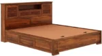 Maharaja Groove Bed/Wooden Cot/Palaung For Bedroom/Home/Hotel Solid Wood Queen Box Bed, 218 cm x 157 cm (7.15 ft x 5.15 ft) (Finish Color - Maharaja-Groove-Natural, Delivery Condition - DIY(Do-It-Yourself)) - Image 3