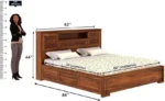 Maharaja Groove Bed/Wooden Cot/Palaung For Bedroom/Home/Hotel Solid Wood Queen Box Bed, 218 cm x 157 cm (7.15 ft x 5.15 ft) (Finish Color - Maharaja-Groove-Natural, Delivery Condition - DIY(Do-It-Yourself)) - Image 5