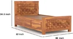 Single Size For Bedroom/ Hotel | Solid Wood Box Bed Solid Wood Single Box Bed, 96.52 cm x 213.36 cm (3.17 ft x 7.0 ft) (Finish Color - New Honey, Delivery Condition - DIY(Do-It-Yourself)) - Image 3