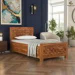 Single Size For Bedroom/ Hotel | Solid Wood Box Bed Solid Wood Single Box Bed, 96.52 cm x 213.36 cm (3.17 ft x 7.0 ft) (Finish Color - New Honey, Delivery Condition - DIY(Do-It-Yourself))