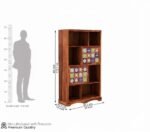 Book Shelf with 2 Door and Multiple Shelf/Wooden Bookshelf for Home Library. Open Bookcase Books Rack Book Stand for Home (Honey Teak) - Image 2